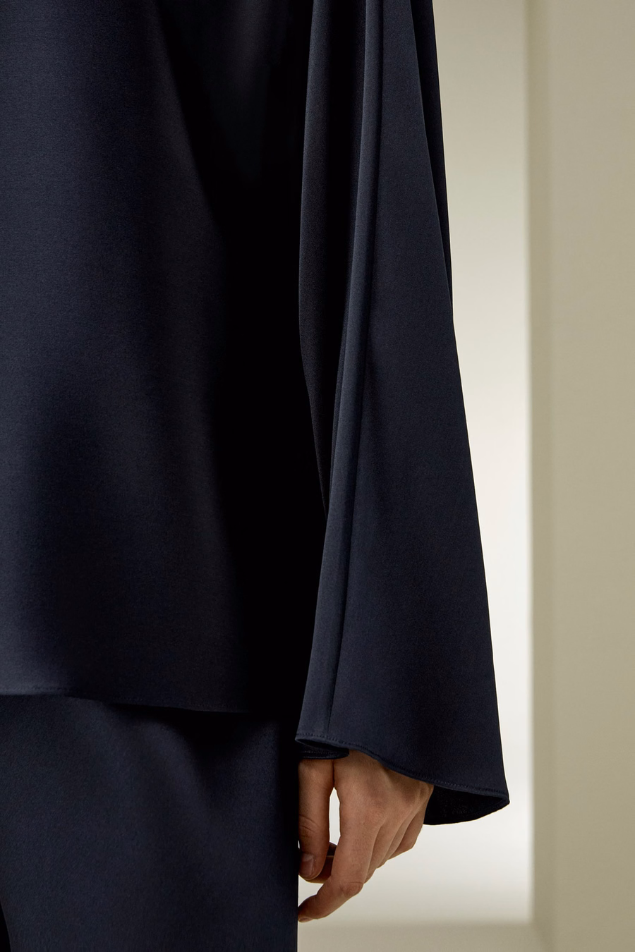Silk Charmeuse Crewneck blouse