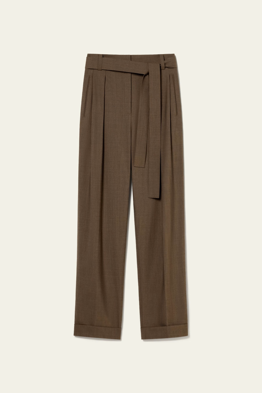 ハバナシルクウールバレルレッグパンツ