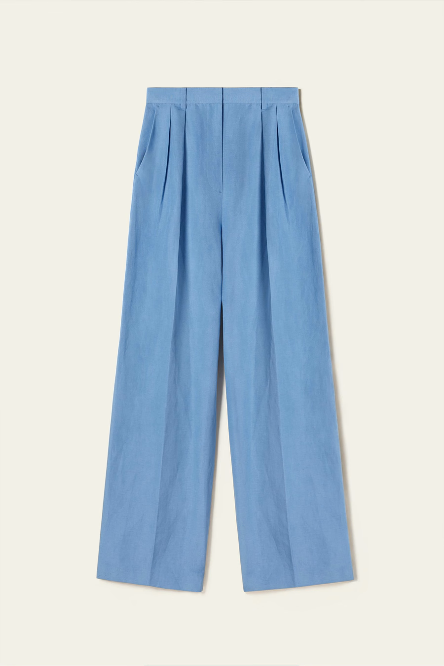 シルクリネンワイドレッグパンツ